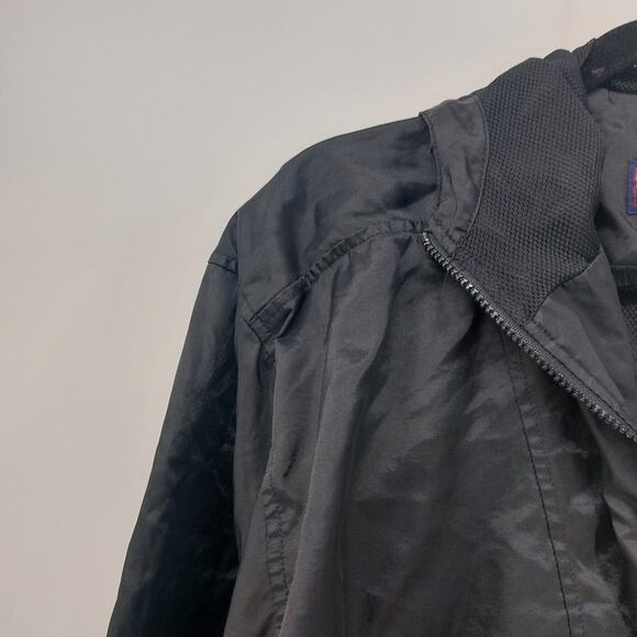 Champs Windbreaker Athletic Black Pockets Drawstring Size M - Picture 4 of 13